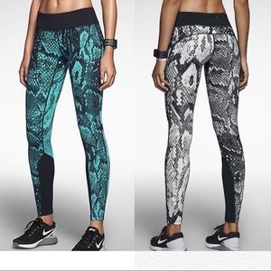 nike white snakeskin leggings